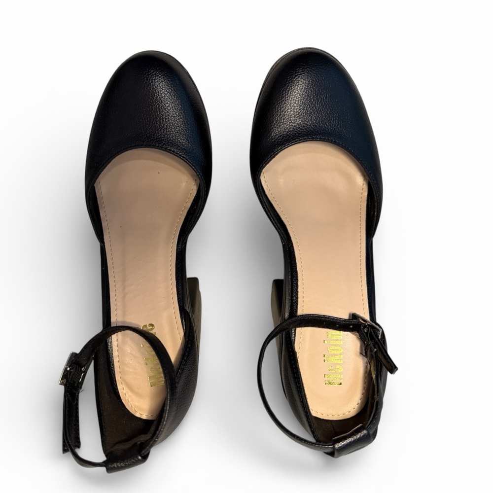 McKoine Black Platform Ankle Strap Block Heel – EU 39